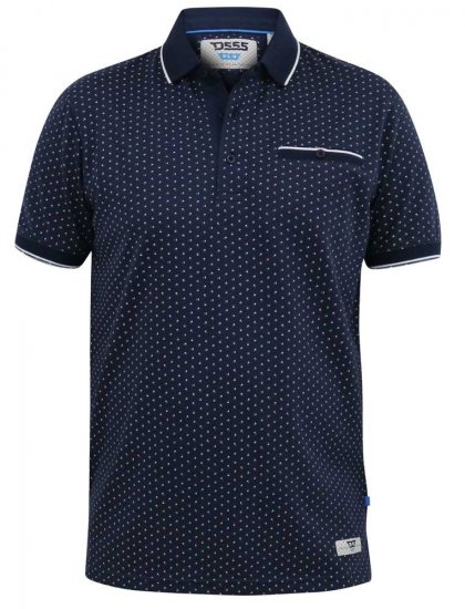 D555 DARWIN AO Printed Polo Shirt Navy - Polo - Polo Uomo Taglie Forti