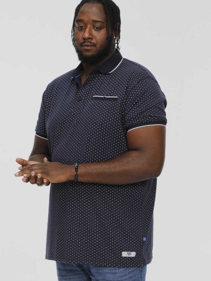 D555 DARWIN AO Printed Polo Shirt Navy - Polo - Polo Uomo Taglie Forti