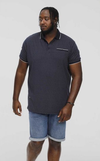 D555 DARWIN AO Printed Polo Shirt Navy - Polo - Polo Uomo Taglie Forti