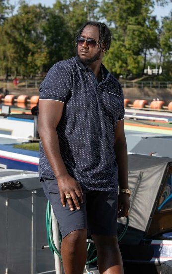 D555 DARWIN AO Printed Polo Shirt Navy - Polo - Polo Uomo Taglie Forti
