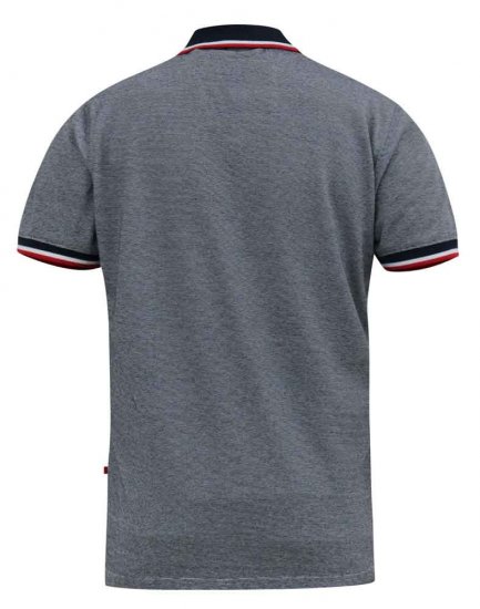 D555 BAYTON 2 Fine Stripe Jersey Polo Grey - Polo - Polo Uomo Taglie Forti