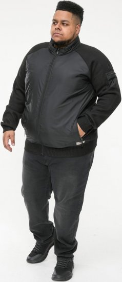 D555 MARSDEN Hybrid Knitted Jacket With Bonded Fleece Lining Black - Giubbotti - Giubbotti Uomo Taglie Forti