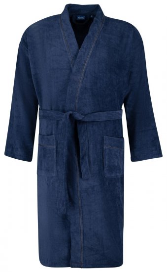 Adamo 149014 Accappatoio in velluto Blu scuro - Intimo & costumi da bagno - Intimo Taglie Forti Uomo