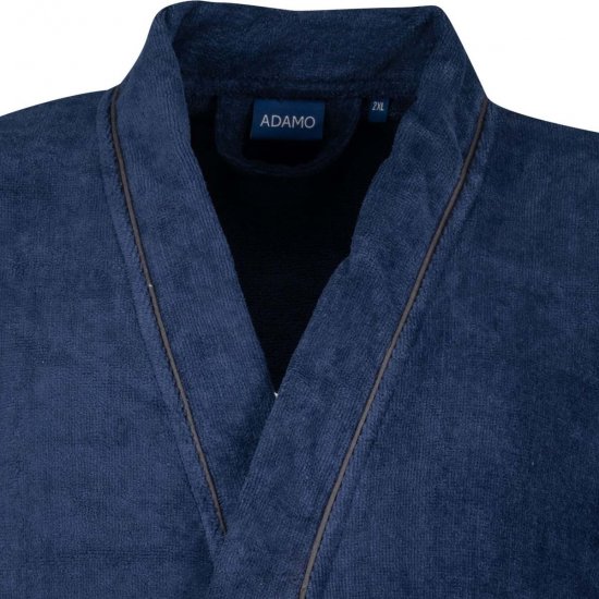 Adamo 149014 Accappatoio in velluto Blu scuro - Intimo & costumi da bagno - Intimo Taglie Forti Uomo