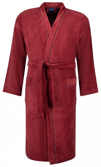 Adamo 149014 Accappatoio in velluto Bordeaux - Intimo & costumi da bagno - Intimo Taglie Forti Uomo