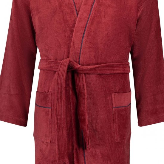 Adamo 149014 Accappatoio in velluto Bordeaux - Intimo & costumi da bagno - Intimo Taglie Forti Uomo