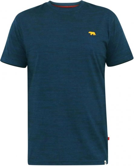 D555 ORSTON Reno Fabric Crew Neck T-Shirt With Chest Embroidery Blue Reno - Magliette - Magliette Uomo Taglie Forti
