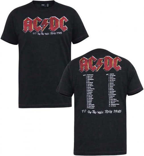 D555 JAILBREAK Official Ac/Dc Printed T-Shirt With Front And Back Print - Black - Magliette - Magliette Uomo Taglie Forti