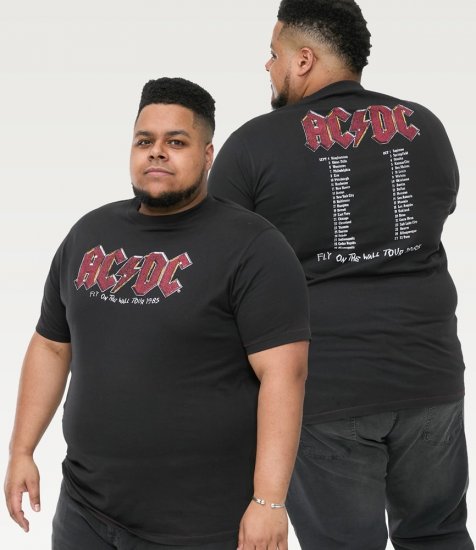 D555 JAILBREAK Official Ac/Dc Printed T-Shirt With Front And Back Print - Black - Magliette - Magliette Uomo Taglie Forti