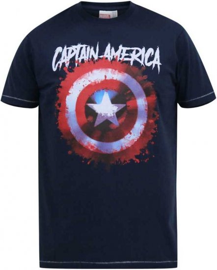 D555 ROGERS Official Captain America Printed T-Shirt Dark Navy - Magliette - Magliette Uomo Taglie Forti