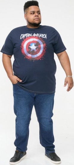 D555 ROGERS Official Captain America Printed T-Shirt Dark Navy - Magliette - Magliette Uomo Taglie Forti