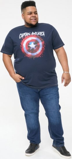 D555 ROGERS Official Captain America Printed T-Shirt Dark Navy - Magliette - Magliette Uomo Taglie Forti