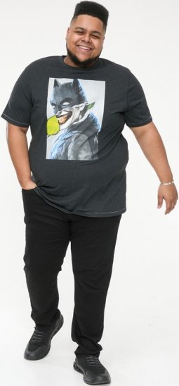 D555 MARTIN Official Batman Printed T-Shirt Washed Black - Magliette - Magliette Uomo Taglie Forti