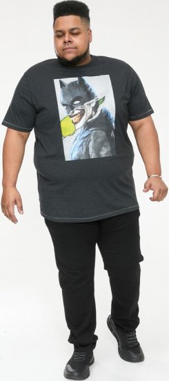 D555 MARTIN Official Batman Printed T-Shirt Washed Black - Magliette - Magliette Uomo Taglie Forti