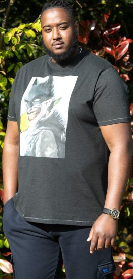 D555 MARTIN Official Batman Printed T-Shirt Washed Black - Magliette - Magliette Uomo Taglie Forti