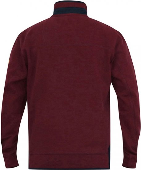 D555 HIRALDO Quarter Neck Pique Fleece Sweatshirt With Chest Embroidery Red - Felpe & felpe con cappuccio - Felpe & Felpe con Cappuccio Uomo Taglie Forti