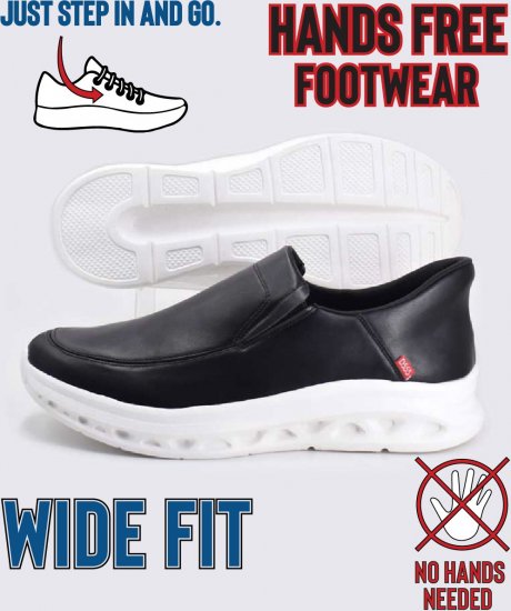 D555 Carlisle 2 Kingsize Hands Free Shoes Black - Scarpe da uomo 40-52 - 