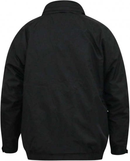 D555 Rudy Showerproof Fleece Lined Jacket With Packaway Hood - Black - Giubbotti - Giubbotti Uomo Taglie Forti