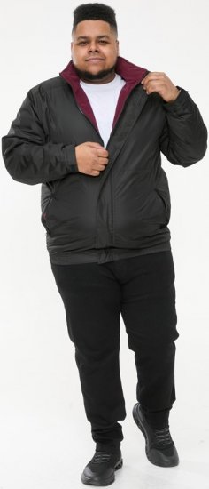 D555 Rudy Showerproof Fleece Lined Jacket With Packaway Hood - Black - Giubbotti - Giubbotti Uomo Taglie Forti