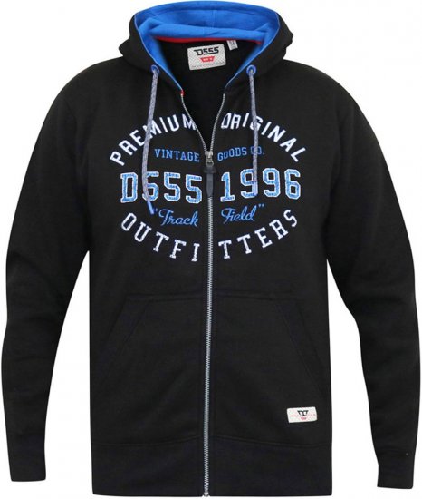 D555 LINGARD Full Zip Hoody With Original Chest Print Black - Felpe & felpe con cappuccio - Felpe & Felpe con Cappuccio Uomo Taglie Forti
