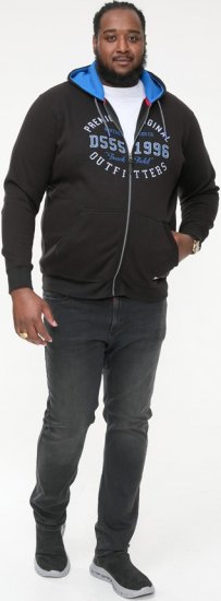 D555 LINGARD Full Zip Hoody With Original Chest Print Black - Felpe & felpe con cappuccio - Felpe & Felpe con Cappuccio Uomo Taglie Forti