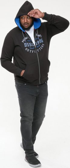 D555 LINGARD Full Zip Hoody With Original Chest Print Black - Felpe & felpe con cappuccio - Felpe & Felpe con Cappuccio Uomo Taglie Forti