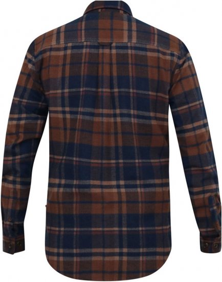 D555 SHERLOCK Check Overshirt With Two Patch Pockets & Button Down Collar Navy - Camicie - Camicie Taglie Forti Uomo