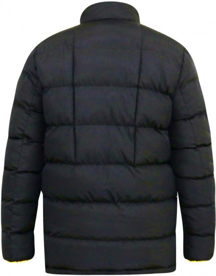 D555 CRISTIANO Puffer Jacket With Binding On Cuffs And Embroidery Badge On Sleeve Black - Giubbotti - Giubbotti Uomo Taglie Forti