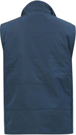 D555 FELIPE Zip Through Padded Gilet With Contrast Colour Lining And Rubber Badge Navy - Giubbotti - Giubbotti Uomo Taglie Forti