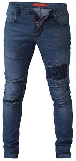 D555 Newport Tapered Fit Biker Jeans Blue - Jeans & pantaloni - Jeans & Pantaloni Uomo Taglie Forti