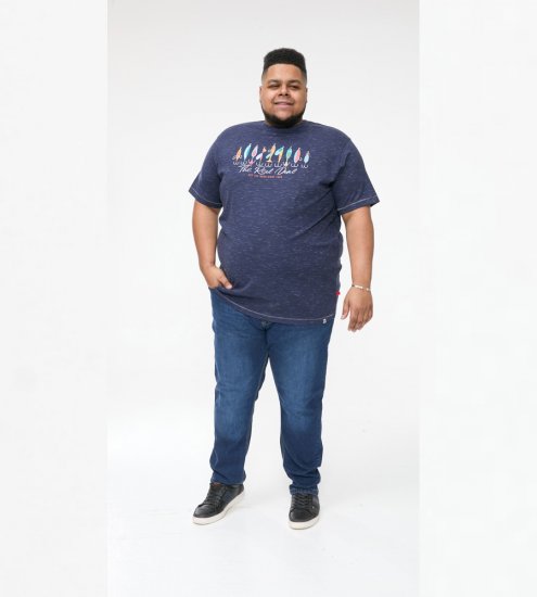 D555 Cropwell t-shirt con stampa da pesca blu navy - Magliette - Magliette Uomo Taglie Forti