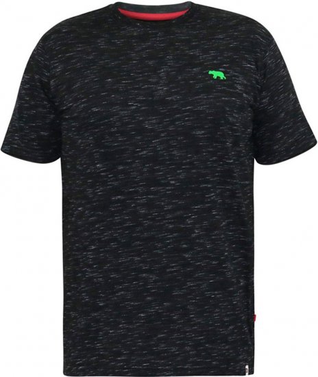 D555 ORSTON Reno Fabric Crew Neck T-Shirt With Chest Embroidery Black Reno - Magliette - Magliette Uomo Taglie Forti