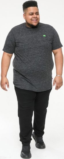 D555 ORSTON Reno Fabric Crew Neck T-Shirt With Chest Embroidery Black Reno - Magliette - Magliette Uomo Taglie Forti