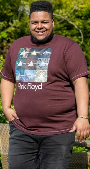 D555 DIVISION Official Pink Floyd Printed T-Shirt Burgundy - Magliette - Magliette Uomo Taglie Forti