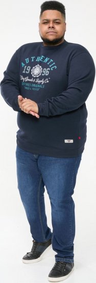 D555 KEYWORTH Authentic Printed Crew Neck Sweatshirt Navy - Felpe & felpe con cappuccio - Felpe & Felpe con Cappuccio Uomo Taglie Forti