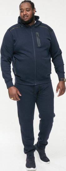 D555 GABRIEL Couture Zip Through Hoody With Reversible Zips Navy - Felpe & felpe con cappuccio - Felpe & Felpe con Cappuccio Uomo Taglie Forti