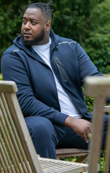 D555 GABRIEL Couture Zip Through Hoody With Reversible Zips Navy - Felpe & felpe con cappuccio - Felpe & Felpe con Cappuccio Uomo Taglie Forti