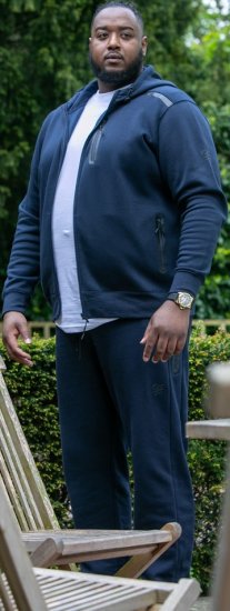 D555 GABRIEL Couture Zip Through Hoody With Reversible Zips Navy - Felpe & felpe con cappuccio - Felpe & Felpe con Cappuccio Uomo Taglie Forti