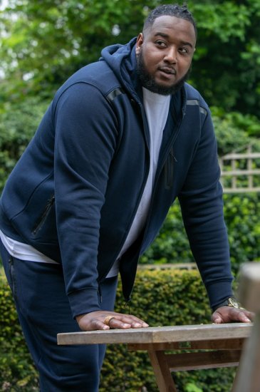 D555 GABRIEL Couture Zip Through Hoody With Reversible Zips Navy - Felpe & felpe con cappuccio - Felpe & Felpe con Cappuccio Uomo Taglie Forti