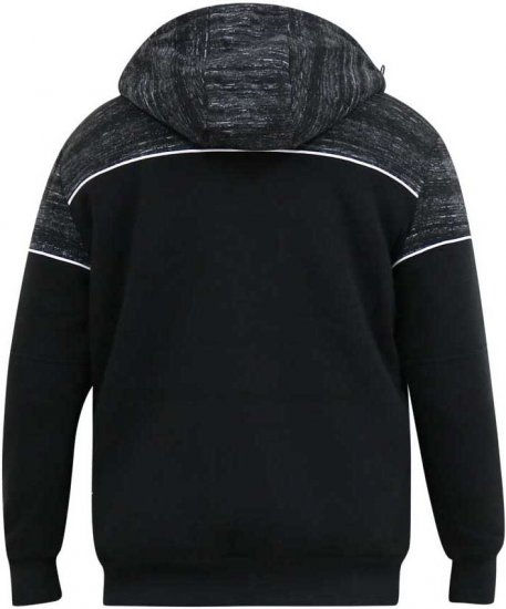 D555 HENNESSEY Zip Through Hoody With Sherpa Lining Black - Felpe & felpe con cappuccio - Felpe & Felpe con Cappuccio Uomo Taglie Forti