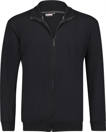 Adamo Athen Sweat Jacket with Full Zipper Black - Felpe & felpe con cappuccio - Felpe & Felpe con Cappuccio Uomo Taglie Forti