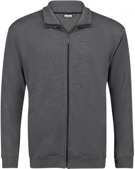 Adamo Athen Sweat Jacket with Full Zipper Charcoal - Felpe & Felpe con cappuccio - Felpe & Felpe con Cappuccio Uomo Taglie Forti