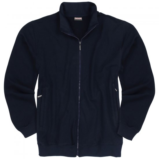 Adamo Athen Sweat Jacket with Full Zipper Navy - Felpe & felpe con cappuccio - Felpe & Felpe con Cappuccio Uomo Taglie Forti