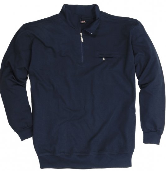 Adamo Athen Sweatshirt Half Zipper Navy - Felpe & felpe con cappuccio - Felpe & Felpe con Cappuccio Uomo Taglie Forti