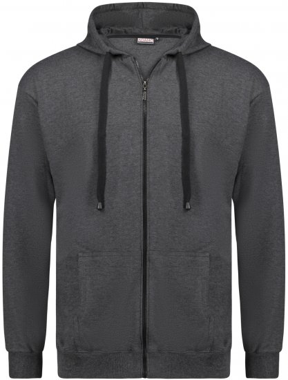 Adamo Athen Hoodie with Zipper Charcoal - Felpe & felpe con cappuccio - Felpe & Felpe con Cappuccio Uomo Taglie Forti