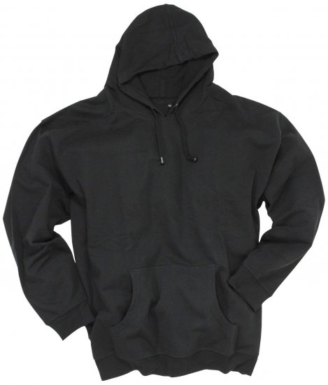 Adamo Athen Hoodie without Zipper Black - Felpe & felpe con cappuccio - Felpe & Felpe con Cappuccio Uomo Taglie Forti