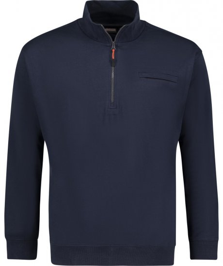 Adamo 159305 Felpa con collo alto e zip Blu scuro - Felpe & felpe con cappuccio - Felpe & Felpe con Cappuccio Uomo Taglie Forti