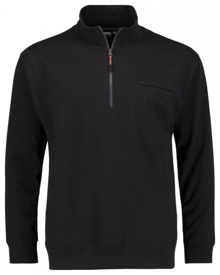 Adamo 159305 Felpa con collo alto e zip Nero - Felpe & felpe con cappuccio - Felpe & Felpe con Cappuccio Uomo Taglie Forti