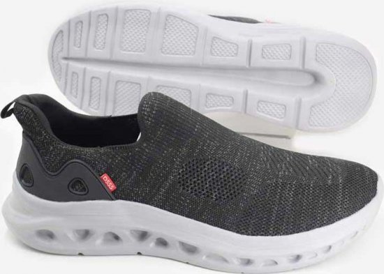 D555 Blyth 1 Kingsize Hands Free Shoes With Knitted Top Black - Scarpe da uomo 40-52 - 