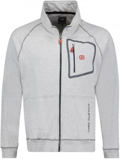 Adamo Manuel Sweatshirt with Zipper Grey - Felpe & felpe con cappuccio - Felpe & Felpe con Cappuccio Uomo Taglie Forti